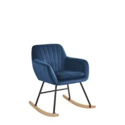 Beliani Schommelstoel LIARUM - Blauw Fluweel 8 Beliani Schommelstoel LIARUM - Blauw Fluweel -VIDAXL Verkoop 1000001749 0102