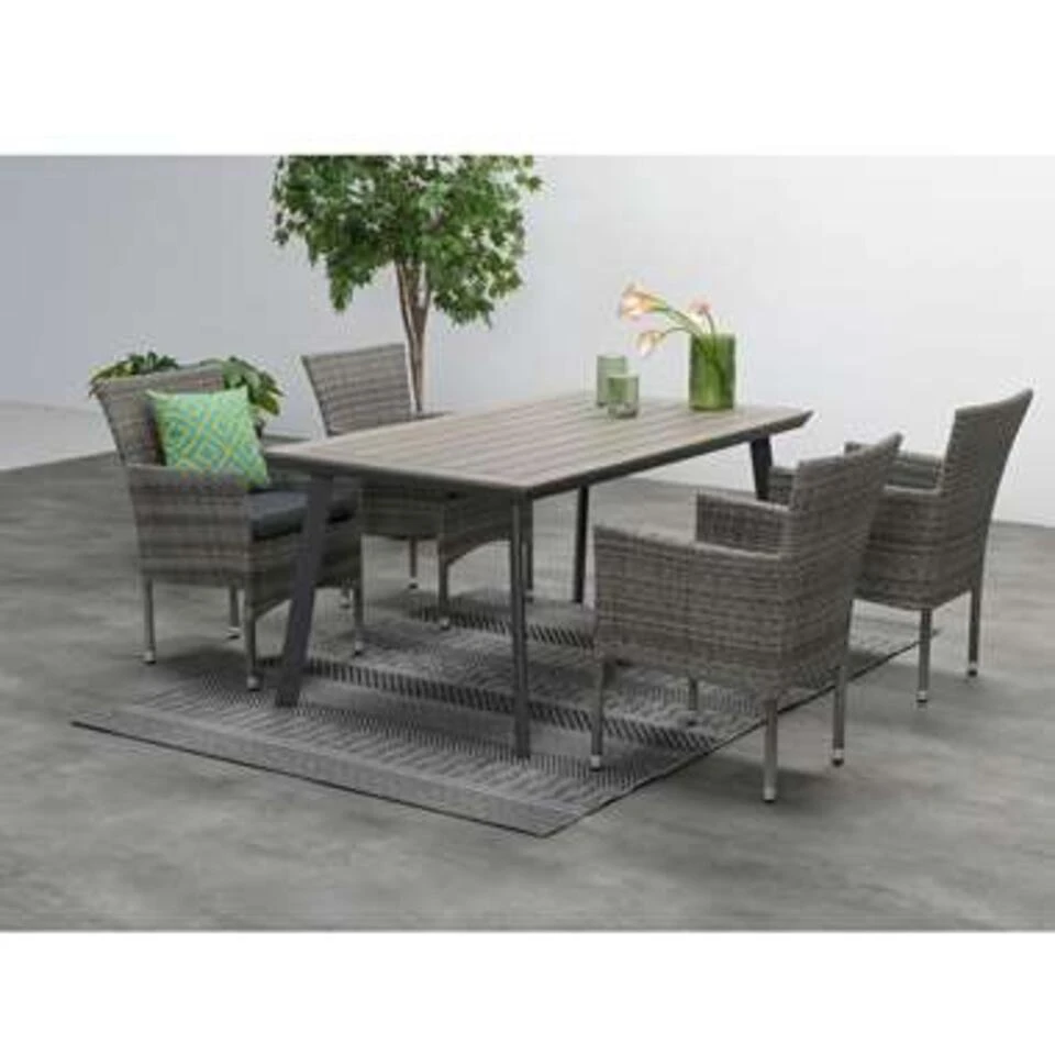 Garden Impressions Penedo Tuintafel 160x90 Cm - Zwart 6 Garden Impressions Penedo Tuintafel 160x90 Cm - Zwart - Afbeelding 4