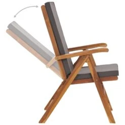 VIDAXL Tuinstoelen 2 St Verstelbaar Met Kussens Massief Teakhout Grijs -VIDAXL Verkoop 1000006224 0103