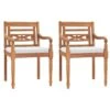 VidaXL Stoelen Batavia 2 St Met Kussens Massief Teakhout 1 VidaXL Stoelen Batavia 2 St Met Kussens Massief Teakhout -VIDAXL Verkoop 1000006278