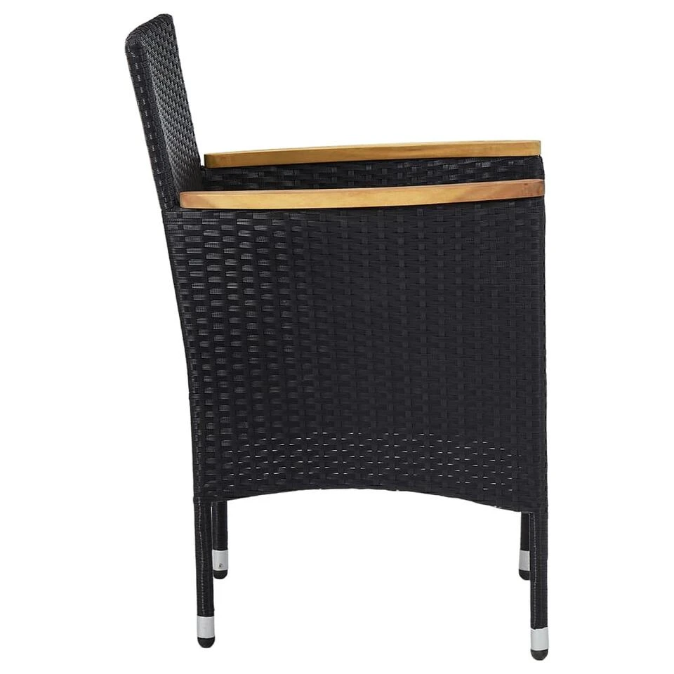 VidaXL Tuinstoelen 2 St Poly Rattan Zwart 6 VidaXL Tuinstoelen 2 St Poly Rattan Zwart - Afbeelding 4