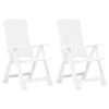 VidaXL Tuinstoelen 2 St Verstelbaar Kunststof Wit 1 VidaXL Tuinstoelen 2 St Verstelbaar Kunststof Wit -VIDAXL Verkoop 1000006296