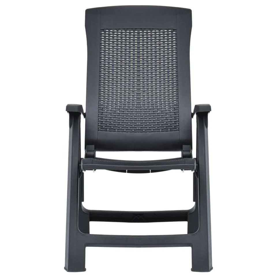 VidaXL Tuinstoelen 2 St Verstelbaar Kunststof Antracietkleurig 5 VidaXL Tuinstoelen 2 St Verstelbaar Kunststof Antracietkleurig - Afbeelding 3