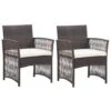 VidaXL Tuinstoelen Met Kussens 2 St Poly Rattan Bruin