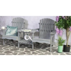 SenS-Line Adirondack Dubbele Tuinstoel - Hout - Grijs -VIDAXL Verkoop 1000038286 0103