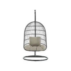 Beliani Hangstoel ALLERA - Zwart Polyester -VIDAXL Verkoop 1000042133 0103