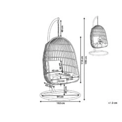Beliani Hangstoel ALLERA - Wit Polyester -VIDAXL Verkoop 1000042134 0102