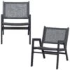 WOOOD Pem Fauteuil Outdoor - Aluminium - Zwart - Set Van 2 -VIDAXL Verkoop 1000047924