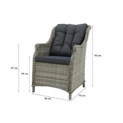 VDG King Dining Tuinstoel - Paloma Grijs -VIDAXL Verkoop 1000048047 0101