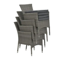 Garden Impressions Jerba Tuinstoel Grijs - 4 Stuks -VIDAXL Verkoop 1000052360 0104