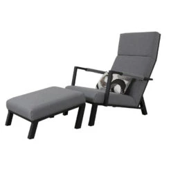 VDG Costa Relaxstoel + Hocker - Sunbrella - Light Grey