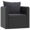 VidaXL Fauteuil Met Kussens Poly Rattan Zwart 2 VidaXL Fauteuil Met Kussens Poly Rattan Zwart -VIDAXL Verkoop 1000054602