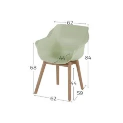 Set Van 2- Hartman Sophie Studio Diningstoel- French Green- Teak Poot -VIDAXL Verkoop 1000073188 0101