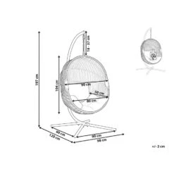 Beliani Hangstoel ACRI - Beige Pe Rotan -VIDAXL Verkoop 1000082570 0102