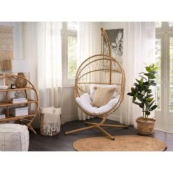 Beliani Hangstoel ACRI - Beige Pe Rotan -VIDAXL Verkoop 1000082570 0103