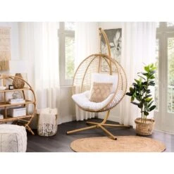 Beliani Hangstoel ARCO - Beige Polyester -VIDAXL Verkoop 1000084499 0103