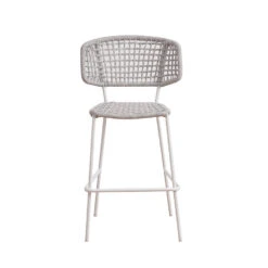 Barkruk Buiten Leslie Touw Wit - 56x58x109 Cm - Touw - Wit -VIDAXL Verkoop 1000092402 0102