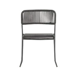 Dining Tuinstoel Lester Touw Grijs - 56x51x75 Cm - Touw - Grijs -VIDAXL Verkoop 1000092420 0102