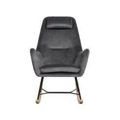 Beliani Schommelstoel ARRIE - Grijs Fluweel 9 Beliani Schommelstoel ARRIE - Grijs Fluweel -VIDAXL Verkoop 1783630521 0103