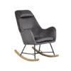 Beliani Schommelstoel ARRIE - Grijs Fluweel 2 Beliani Schommelstoel ARRIE - Grijs Fluweel -VIDAXL Verkoop 1783630521
