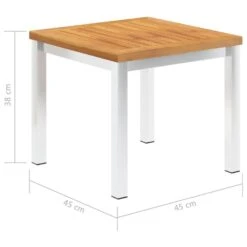 VidaXL Tuinbijzettafel 45x45x38 Cm Massief Acaciahout Roestvrij Staal -VIDAXL Verkoop 17c315b526f64d07aad8eaafebdf5949