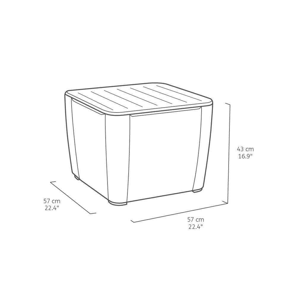 Keter Luzon Plus Opbergtafel - 57x57x43cm - Grafiet 4 Keter Luzon Plus Opbergtafel - 57x57x43cm - Grafiet - Afbeelding 2