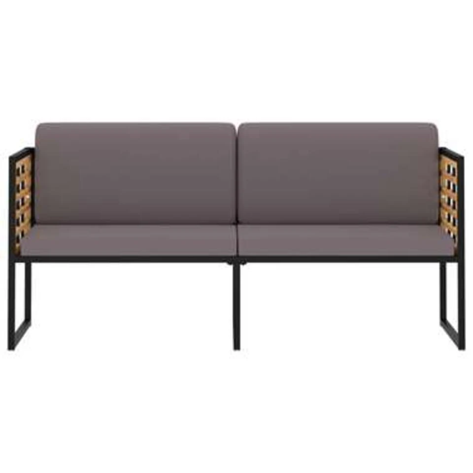 VidaXL Tuinbank Met Kussens 136 Cm Massief Acaciahout Donkergrijs 5 VidaXL Tuinbank Met Kussens 136 Cm Massief Acaciahout Donkergrijs - Afbeelding 3