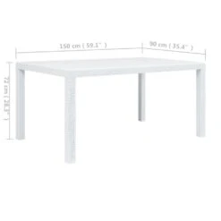 VidaXL Tuintafel 150x90x72 Cm Rattan-look Kunststof Wit 9 VidaXL Tuintafel 150x90x72 Cm Rattan-look Kunststof Wit -VIDAXL Verkoop 295216e118d94ab4920e98ce60d8cac2