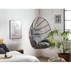 Beliani Hangstoel CASOLI - Grijs Pe Rotan -VIDAXL Verkoop 2b41d677c0684a4988529f3efb0ba587