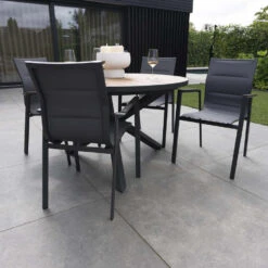 Giga Meubel Dining Tuinstoel Aluminium Antraciet - Zithoogte 45cm - Stoel Quin -VIDAXL Verkoop 42070c9f3e34486e9dfb36b46859bb0b