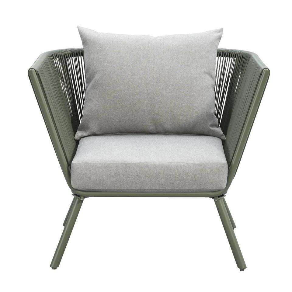 Loungestoel Almeria - Olijfgroen - 75x89x75 Cm 4 Loungestoel Almeria - Olijfgroen - 75x89x75 Cm - Afbeelding 2