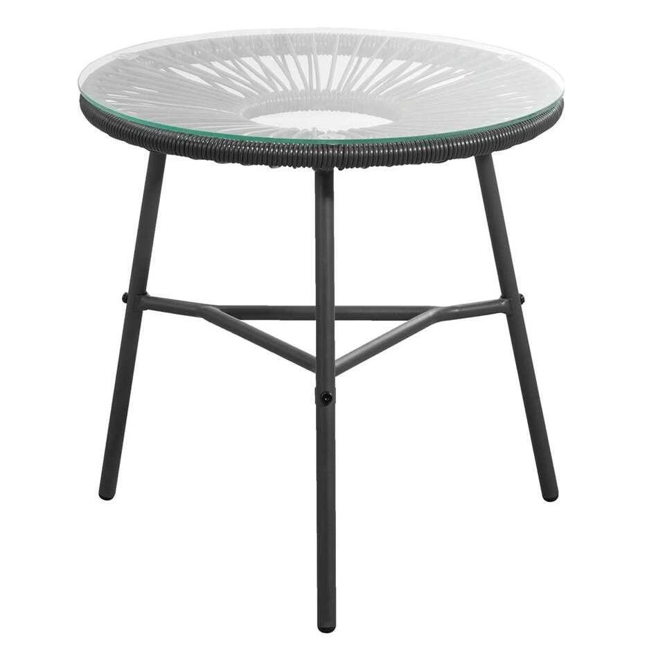 Bijzettafel Formentera - Antraciet - 50xØ50 Cm 3 Bijzettafel Formentera - Antraciet - 50xØ50 Cm