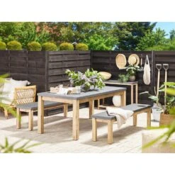 Beliani Tuinbank OSTUNI - Grijs Vezelcement -VIDAXL Verkoop 642625f283904bcc884e295789e0cc44