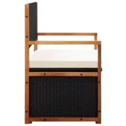 VidaXL Opbergbankje 115 Cm Poly Rattan En Massief Acaciahout Zwart -VIDAXL Verkoop 67f27a44a9b84f8ca103604556598ddf