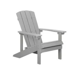 Beliani Tuinstoel ADIRONDACK - Grijs Kunsthout -VIDAXL Verkoop 6cf0a11ac6464245bda7befa4bfc4d82