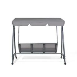 Beliani Schommelbank BOGART - Grijs Polyester -VIDAXL Verkoop 766606de8d9a4888bd8ec4ce5d60903b