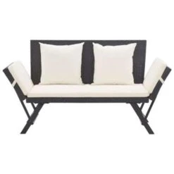 VidaXL Tuinbank Met Kussens 176 Cm Poly Rattan Zwart -VIDAXL Verkoop 7b0f4fed603a4033baa58e3ab63907fd