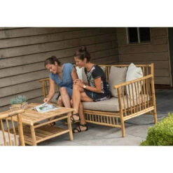 Exotan Bank Bamboo - Bruin (incl. Kussens) -VIDAXL Verkoop 81012377 0102