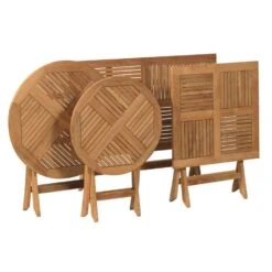 Exotan Klaptafel Rond - Teakhout - Ø45x45 Cm -VIDAXL Verkoop 81019501 0200