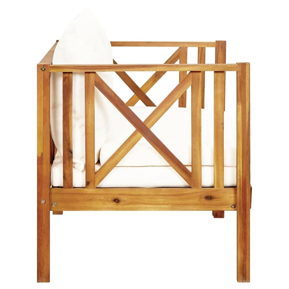 VidaXL Tuinbank 2-zits Met Kussens 122 Cm Massief Acaciahout 5 VidaXL Tuinbank 2-zits Met Kussens 122 Cm Massief Acaciahout - Afbeelding 3