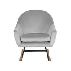 Beliani Schommelstoel OXIE - Grijs Fluweel -VIDAXL Verkoop 9aa7ce616c14451e9740acd7b63a6928