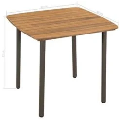 VidaXL Tuintafel 80x80x72 Cm Massief Acaciahout En Staal -VIDAXL Verkoop a4cf39dc84db42408768cdd6e1535f3e