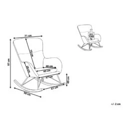 Beliani Schommelstoel ELLAN - Blauw Fluweel -VIDAXL Verkoop b9bd525ed125483f94d417124cccba8e 1