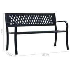 VidaXL Tuinbanken 125 Cm Staal Zwart -VIDAXL Verkoop d13319ae8bb840dcbee5dde6ae22f22f