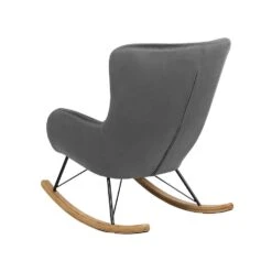 Beliani Schommelstoel ELLAN - Grijs Fluweel -VIDAXL Verkoop e07b31a65adf4d83a55cacac2584e01f