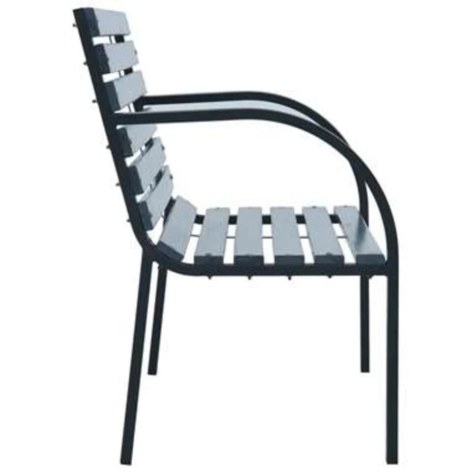 VidaXL Tuinbank 120 Cm Hout Grijs 5 VidaXL Tuinbank 120 Cm Hout Grijs - Afbeelding 3