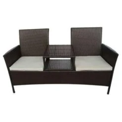 VidaXL Tuinbank 2-zits Met Tafeltje Poly Rattan Bruin -VIDAXL Verkoop e979c04dd18f4d45962c3f42eaa1b0ee