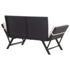 VidaXL Tuinbank Met Kussens 176 Cm Poly Rattan Zwart -VIDAXL Verkoop faef1c7b597c488390eb10e316127a41
