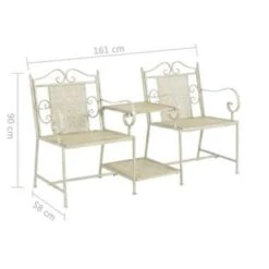 VidaXL Tuinbank 2-zits 161 Cm Staal Wit 9 VidaXL Tuinbank 2-zits 161 Cm Staal Wit -VIDAXL Verkoop fc43b3a0e8da4a69bea931ae59777a30